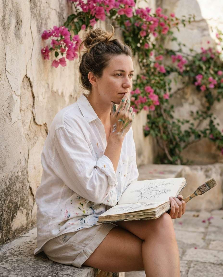 painter in bloom corner photo