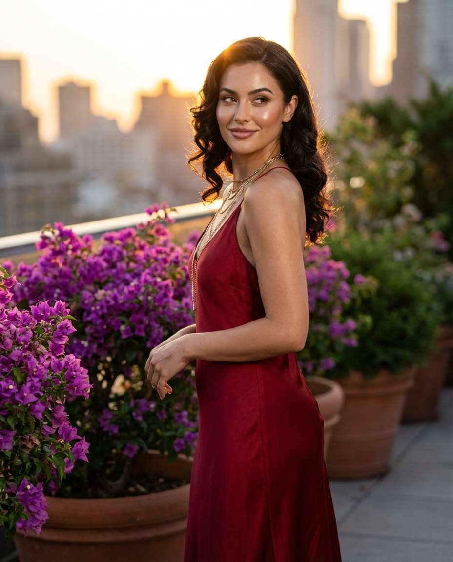 rooftop sunset dress photo