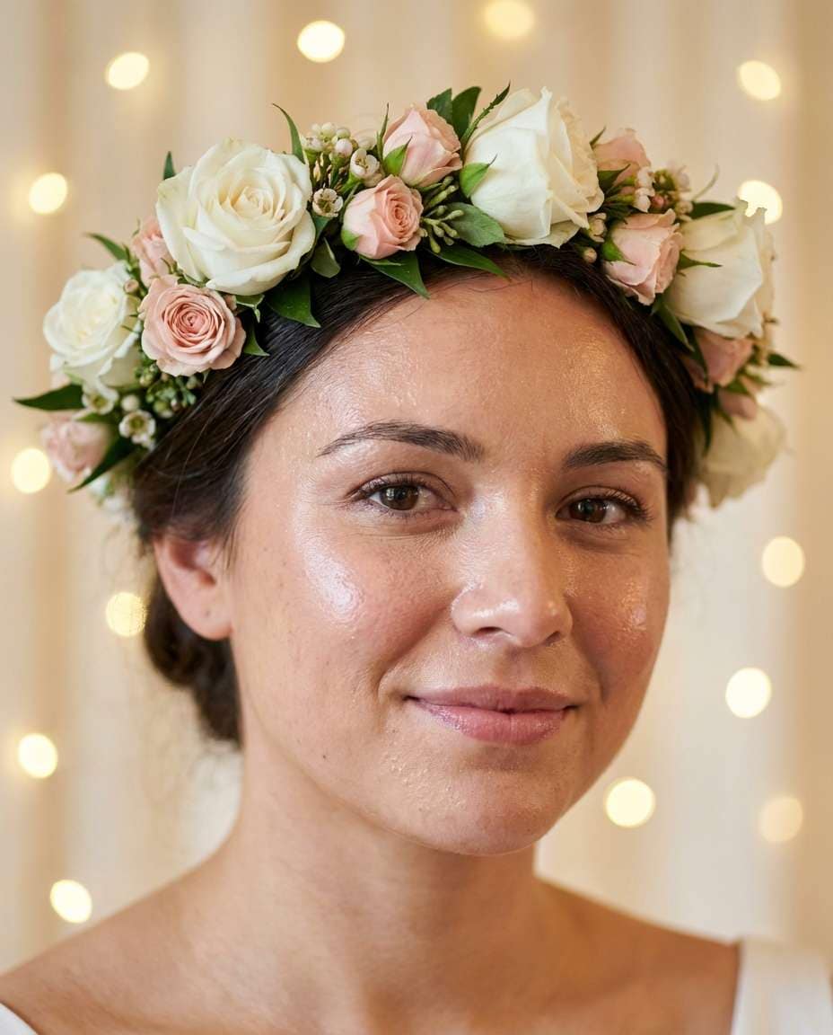 floral crown closeup photo