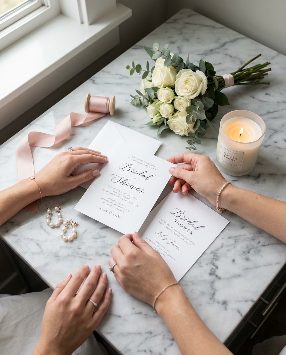 satin ribbon flat lay photo