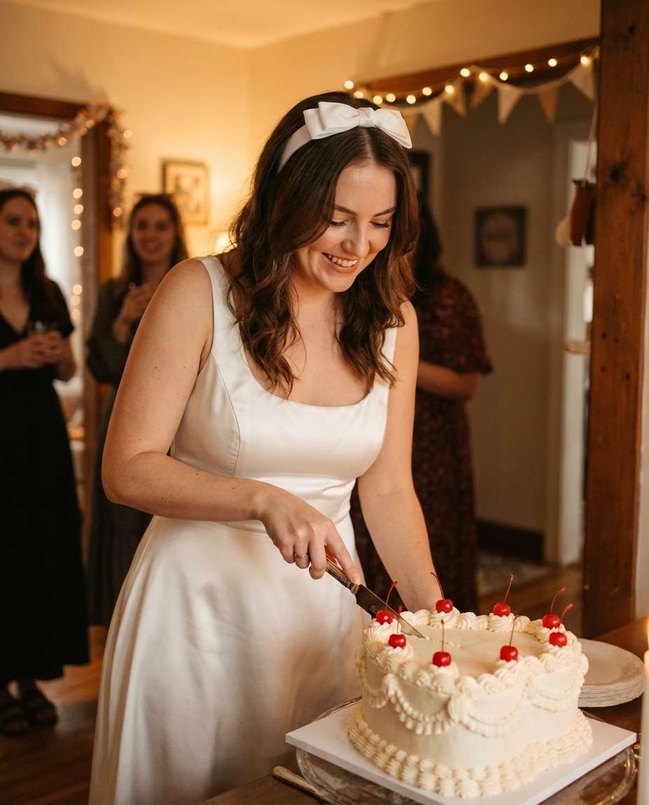 cake cutting portrait photo