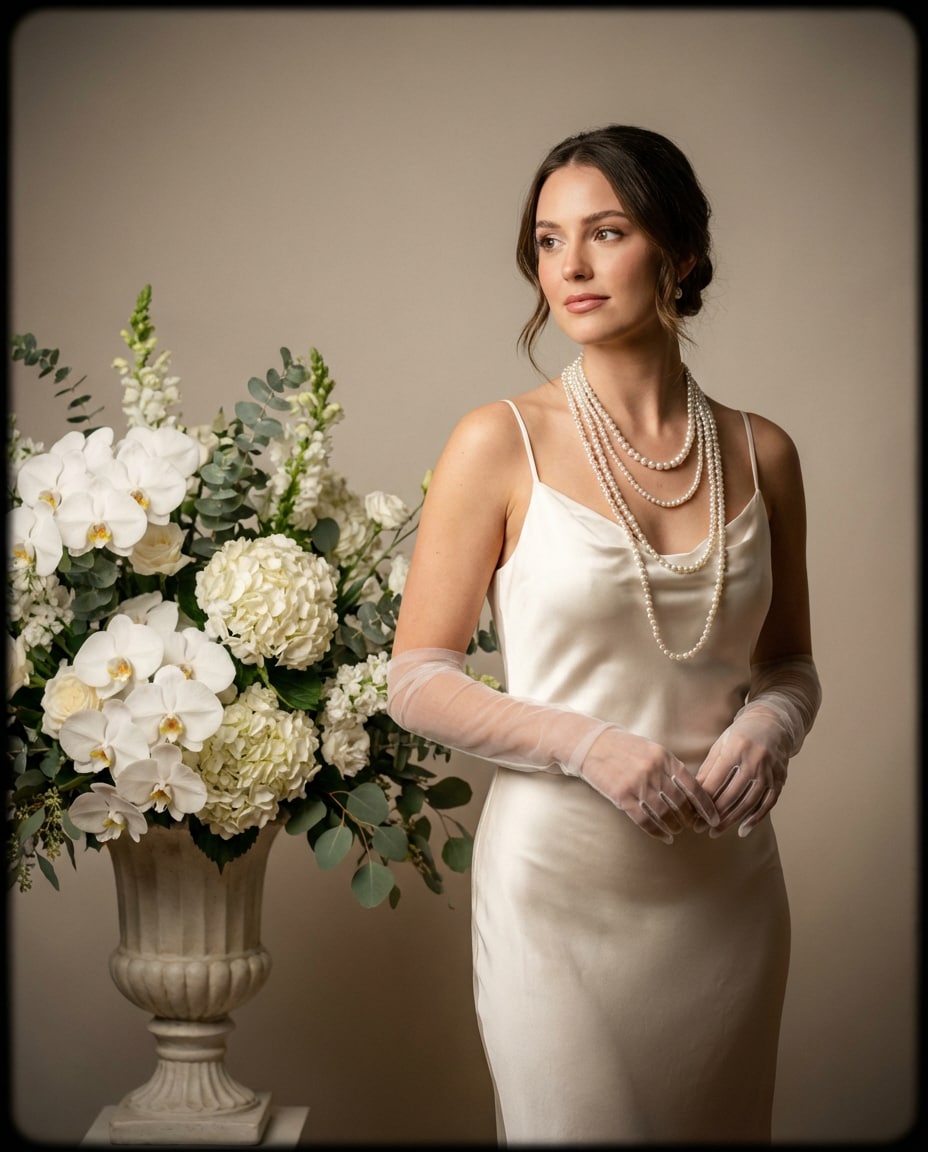 pearls and gloves glam photo