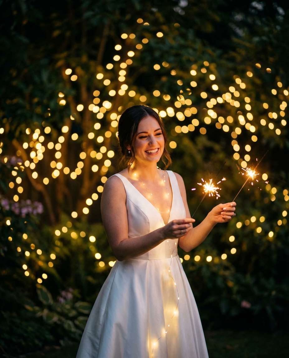 night garden fairy lights photo