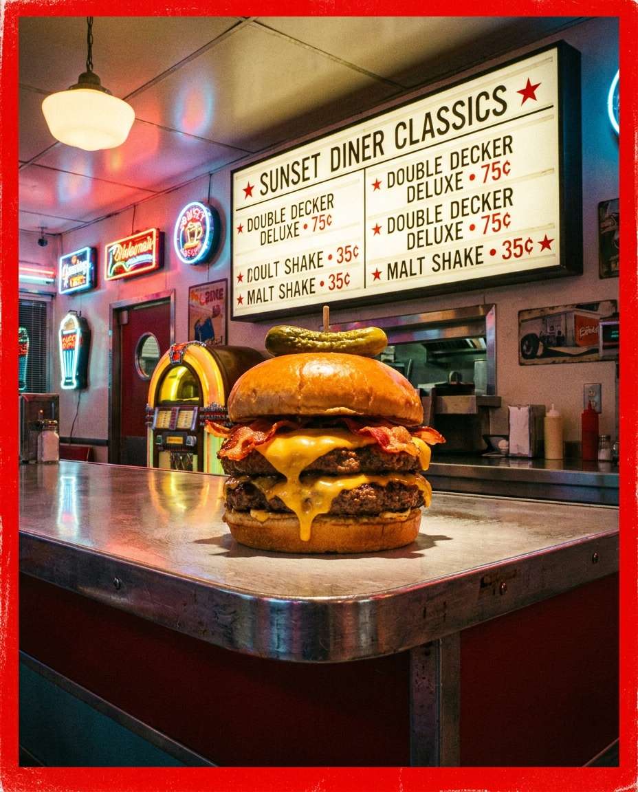 retro diner menu photo