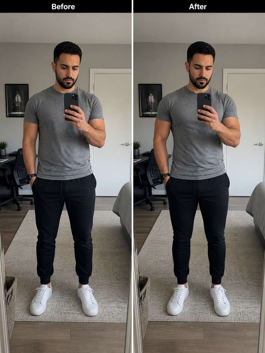 Casual Mirror Selfie Refinement photo