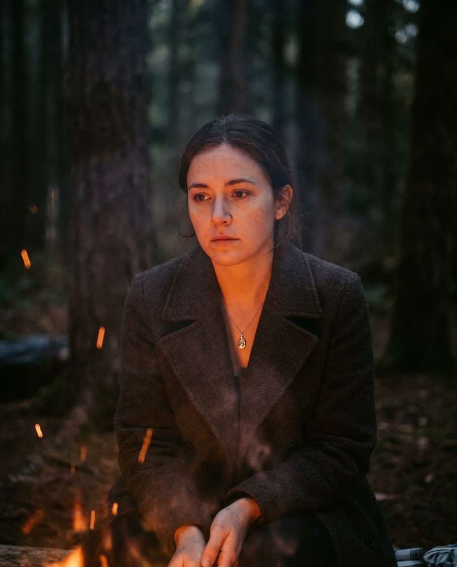 smoky campfire portrait photo