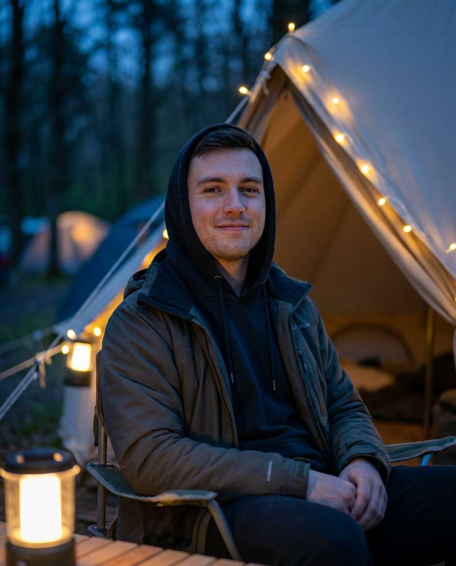 tent string lights photo