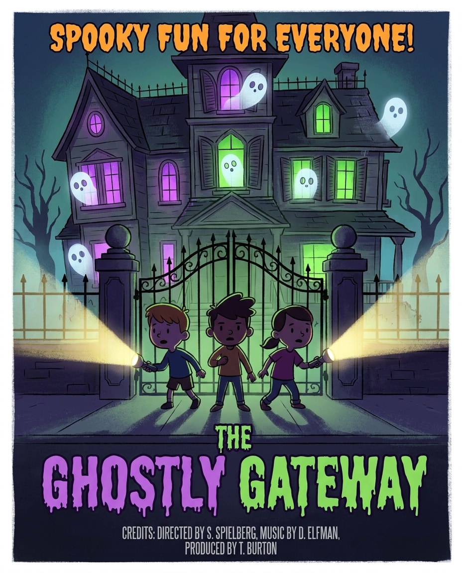 spooky cute haunted house photo