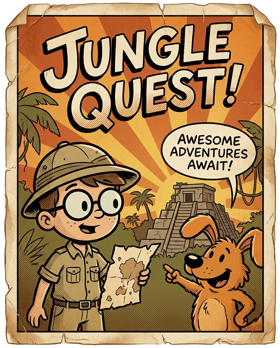 retro halftone adventure photo