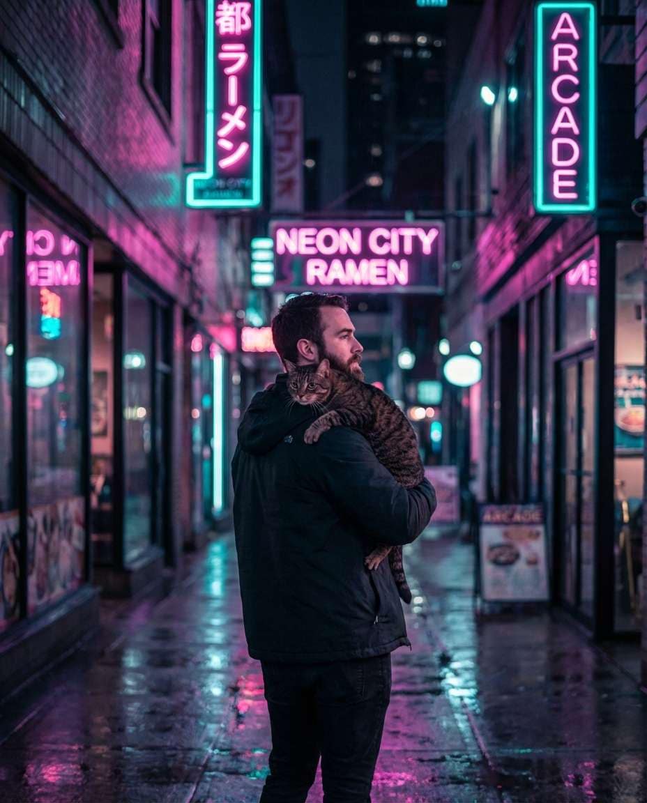 neon night walk photo