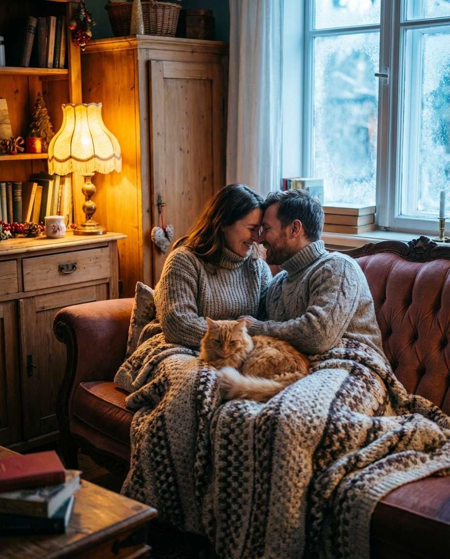 winter window blanket photo