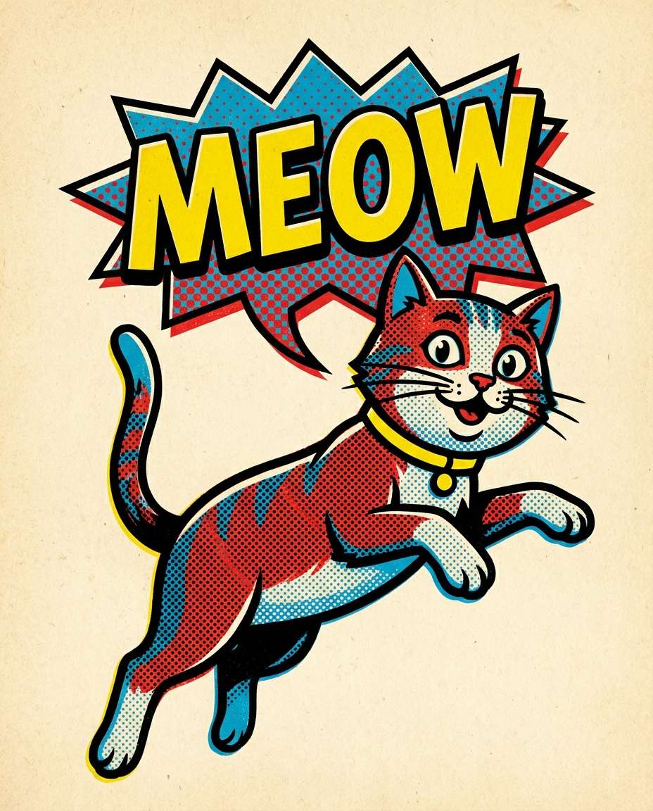 pop art meow photo