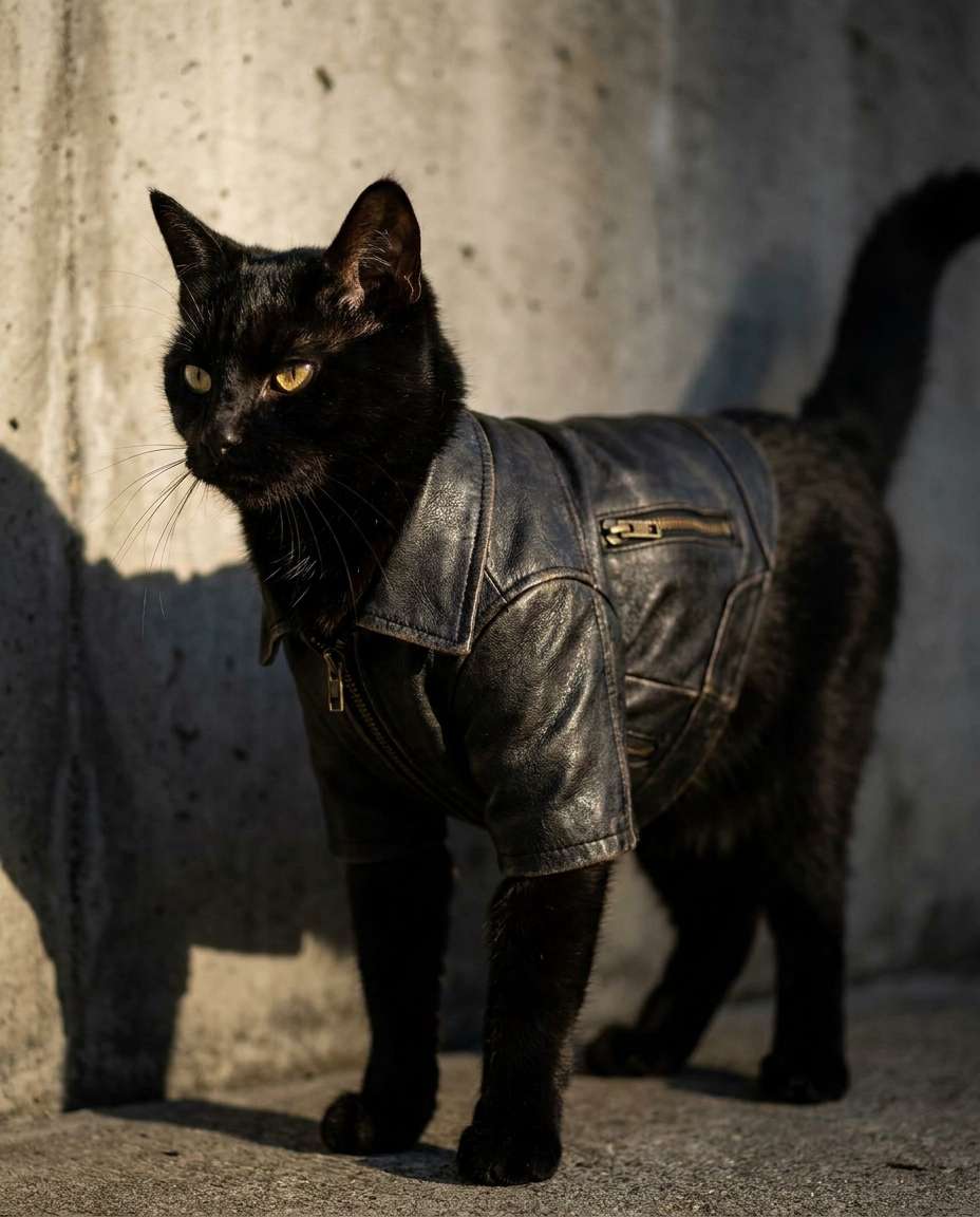 edgy leather jacket photo