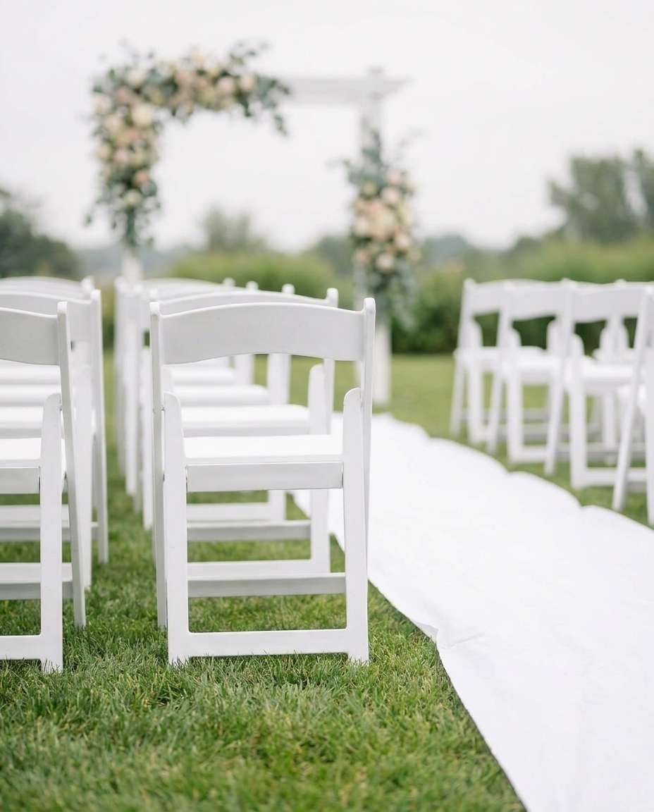 wedding aisle chairs photo