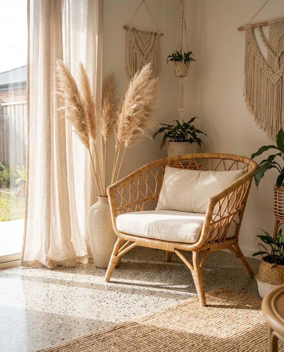 boho rattan lounge photo