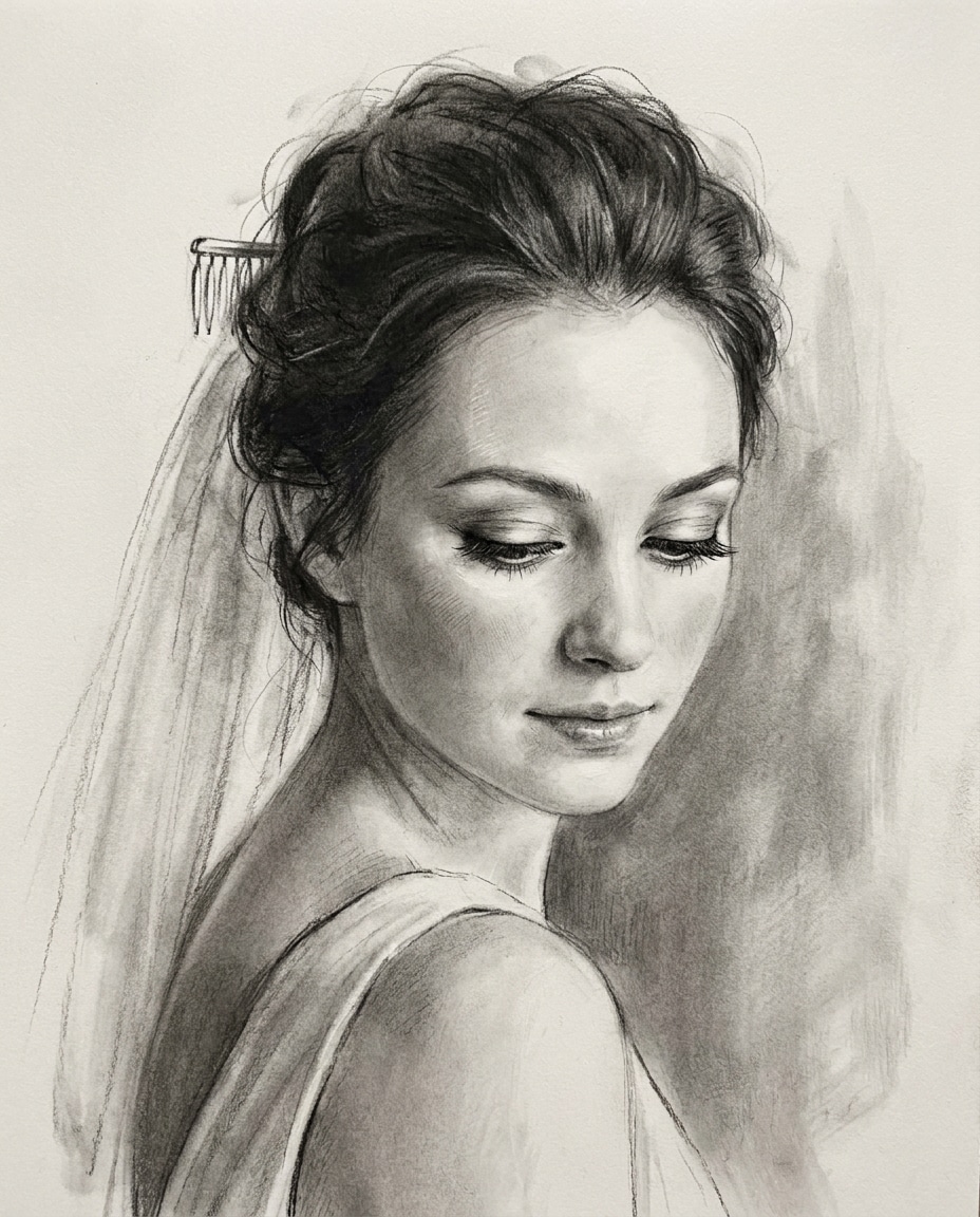 bride quiet moment photo