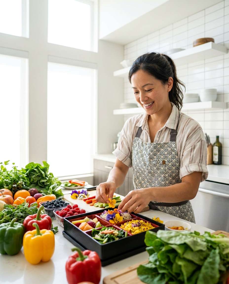vegan bento bright photo