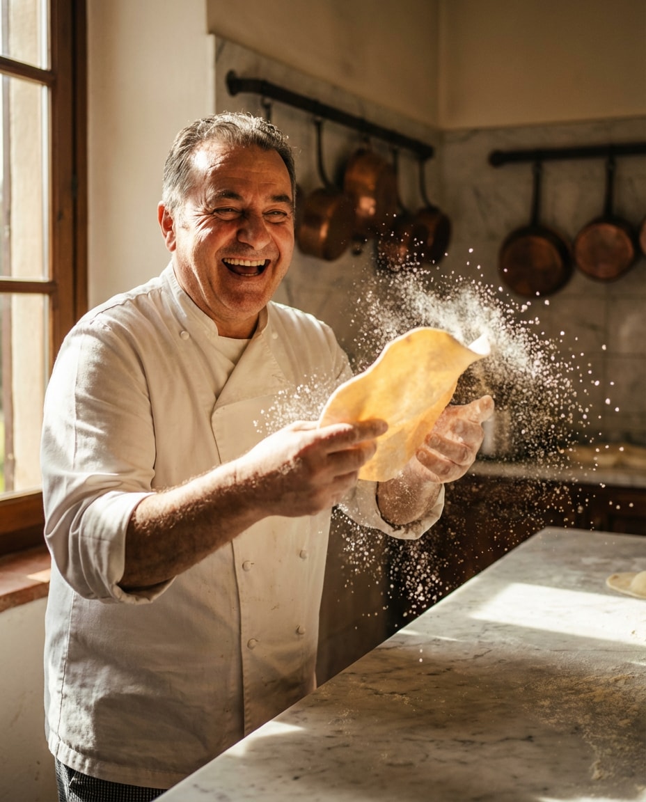 pasta flour toss photo