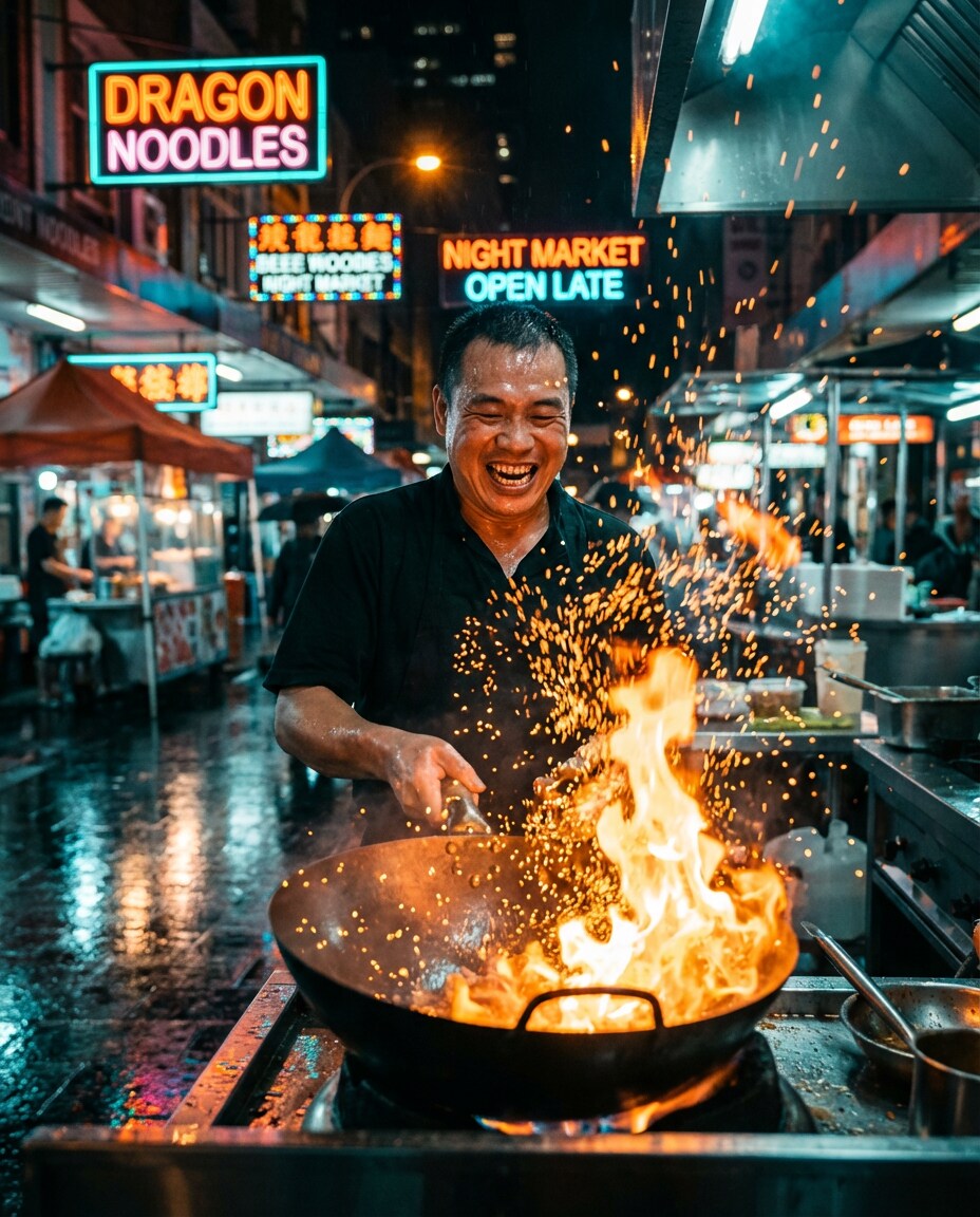 street food flame photo