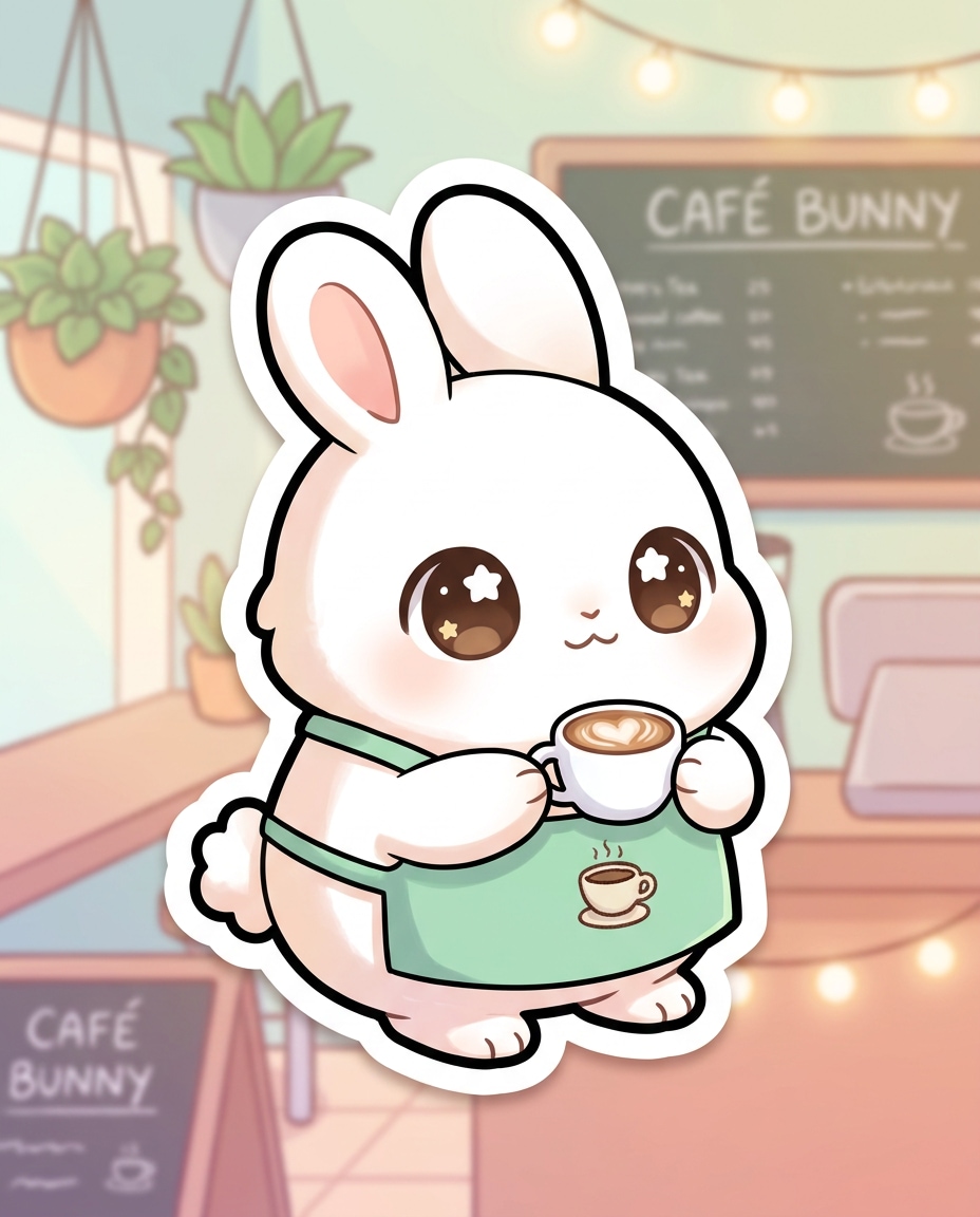 pastel caf bunny photo