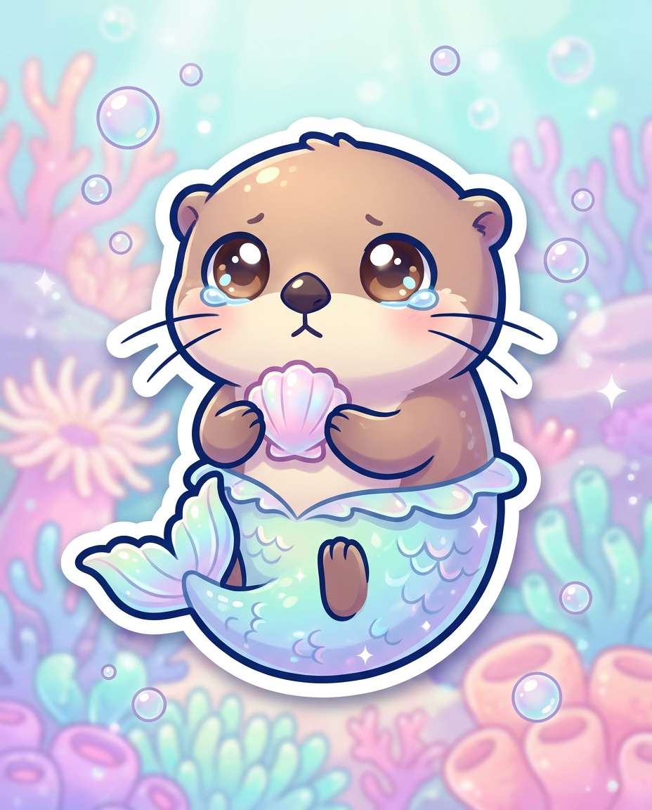 mermaid otter splash photo