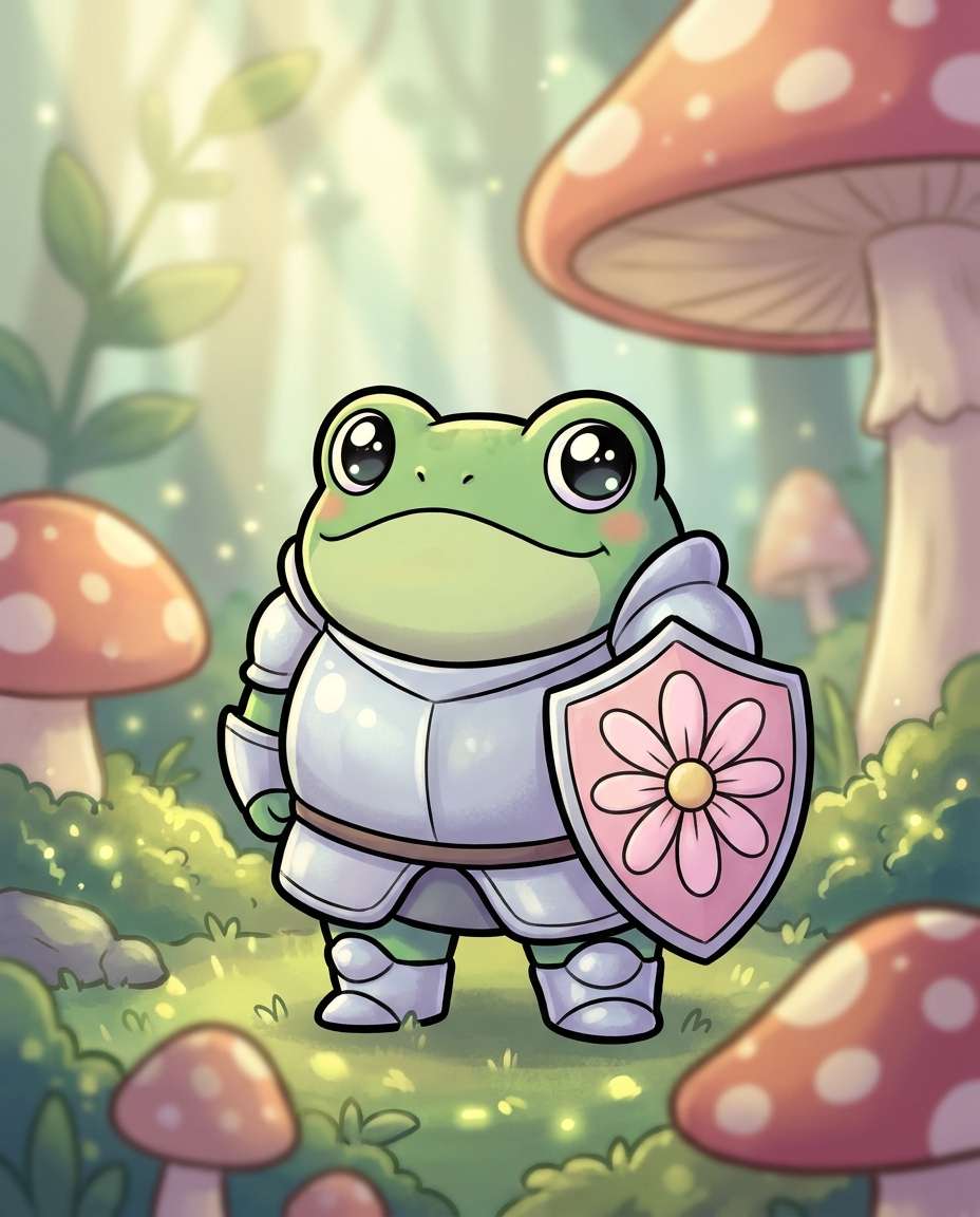 garden frog knight photo