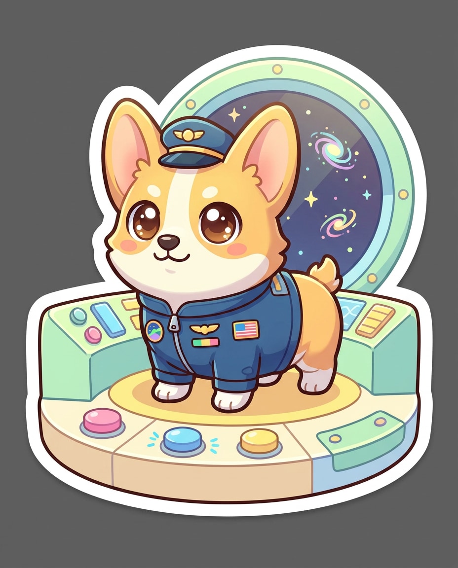 space corgi captain photo