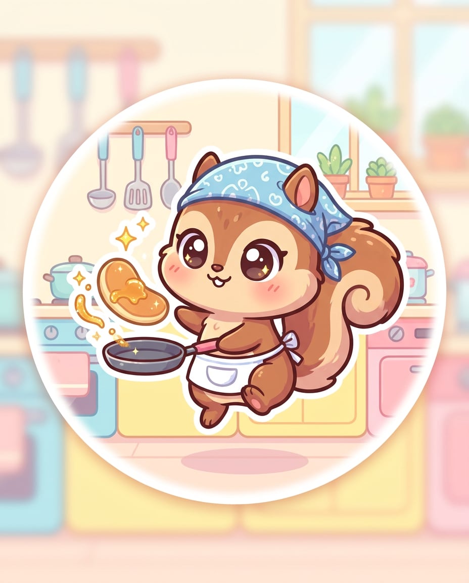 chef squirrel pancakes photo