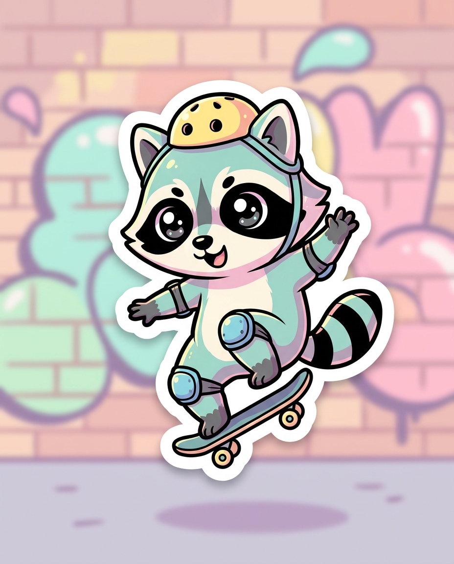 skater raccoon photo
