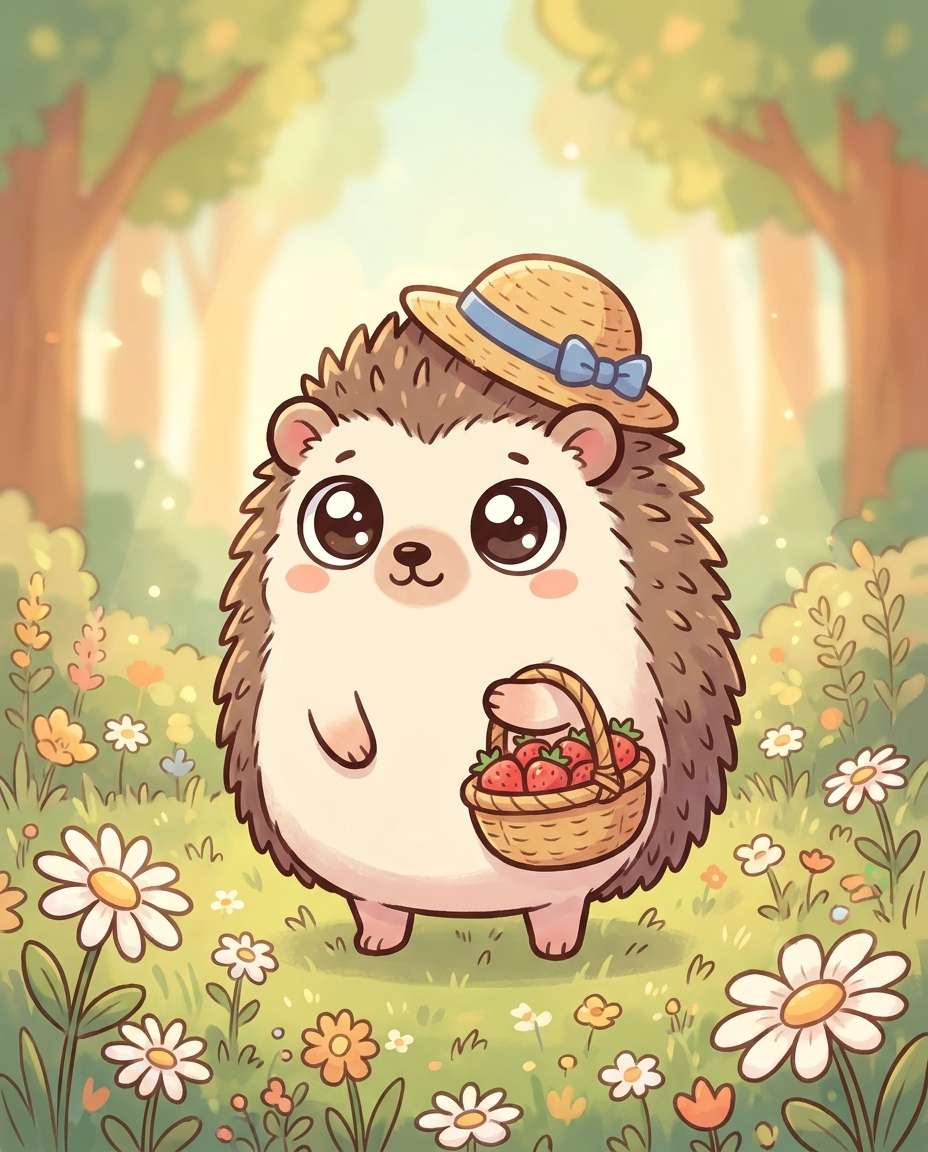 cottagecore hedgehog photo