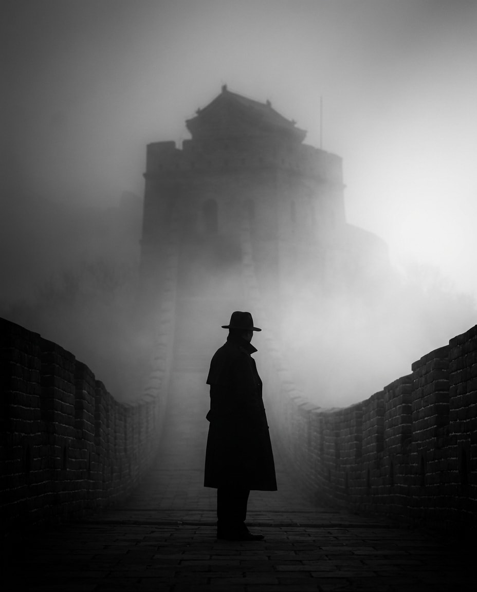 fog and silhouette photo