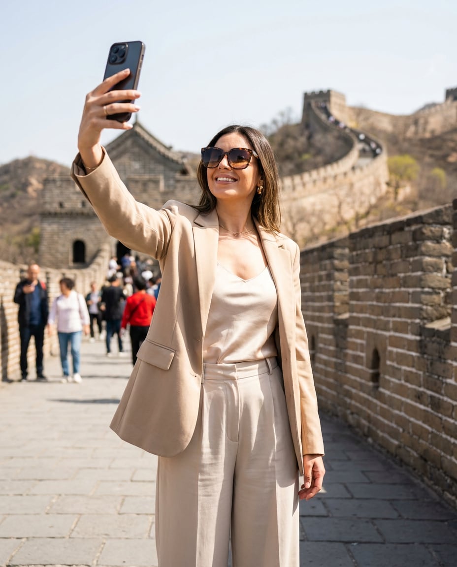 travel influencer pov photo