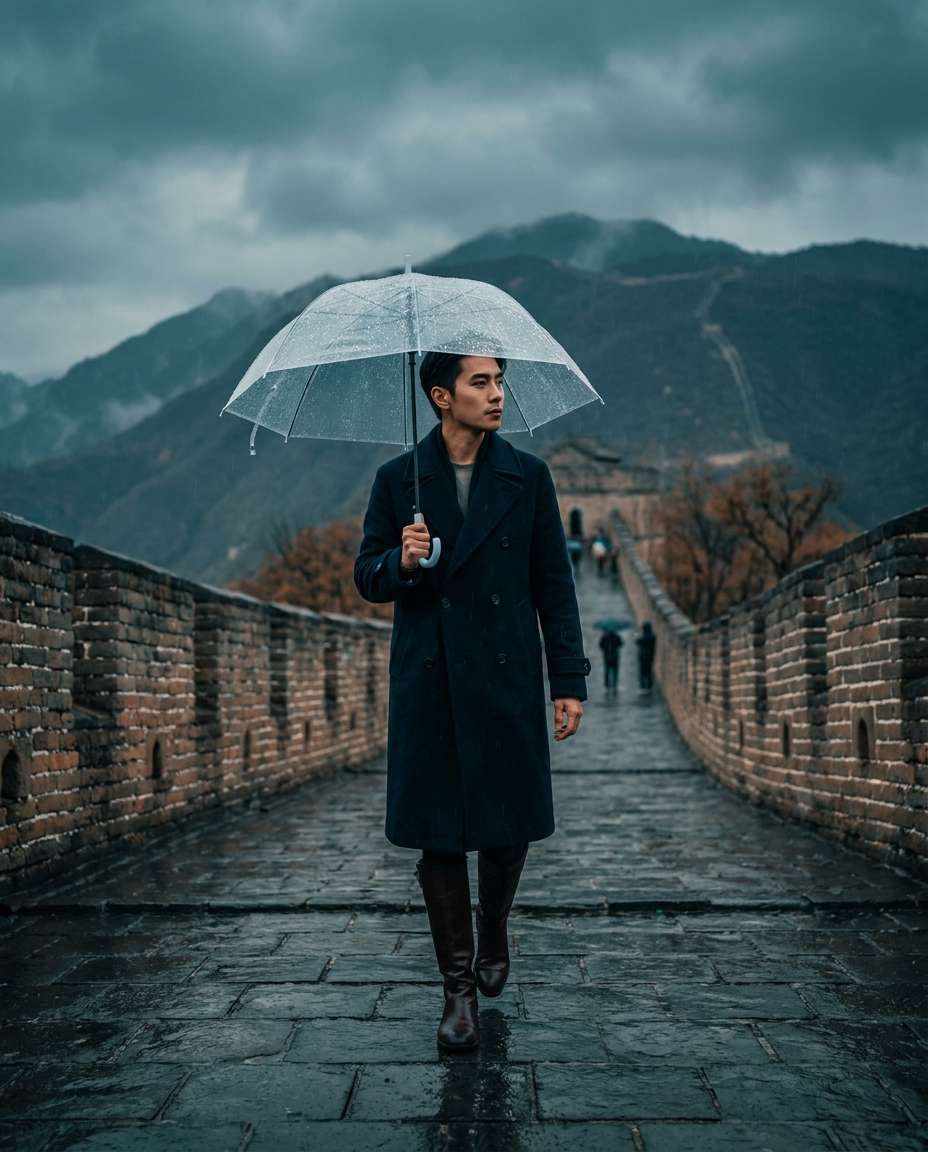 rainy cinematic walk photo