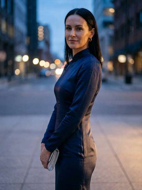 blue hour city photo