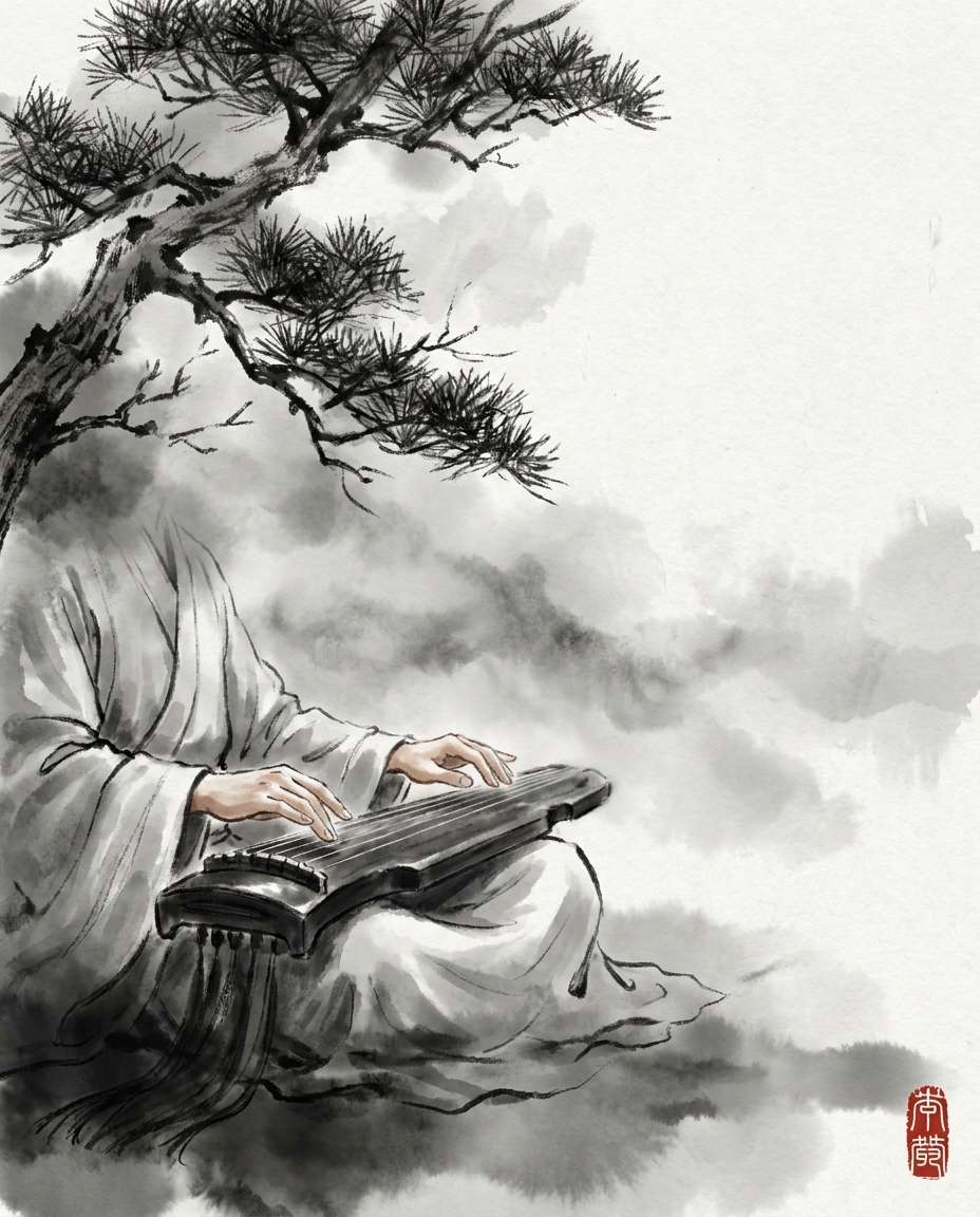 guqin player serenity photo