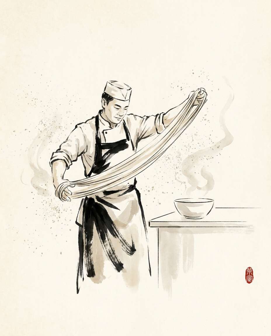 noodle chef steam photo