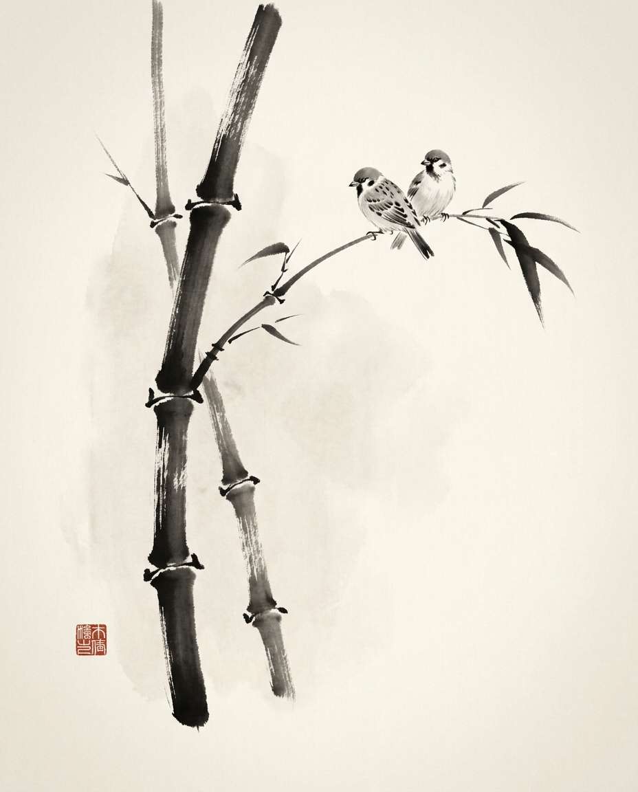 bamboo sparrows study photo
