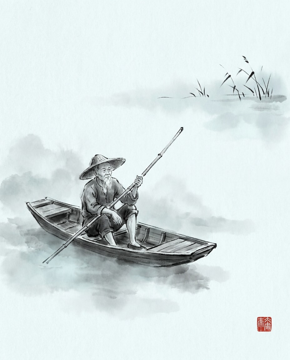 fisherman at dawn photo