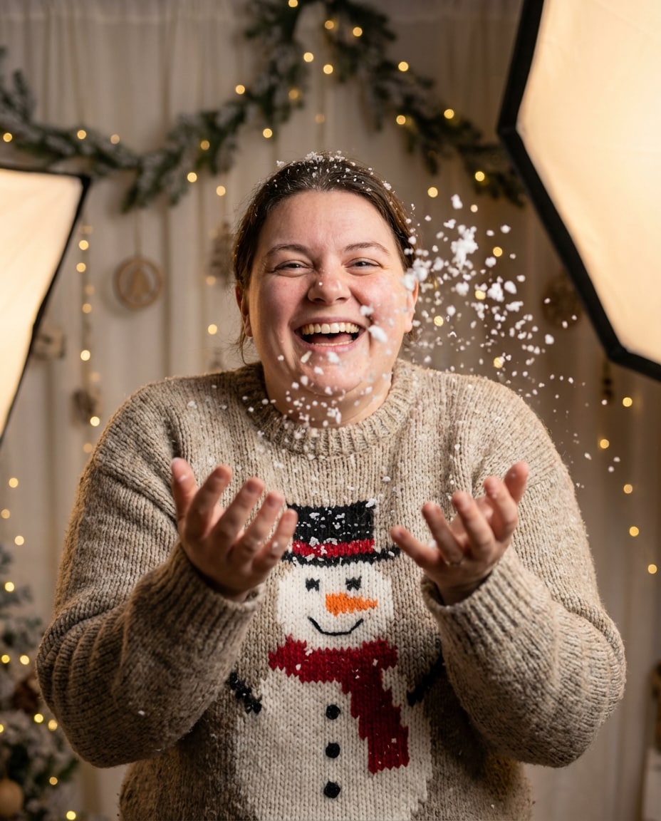 snowman pattern laugh photo