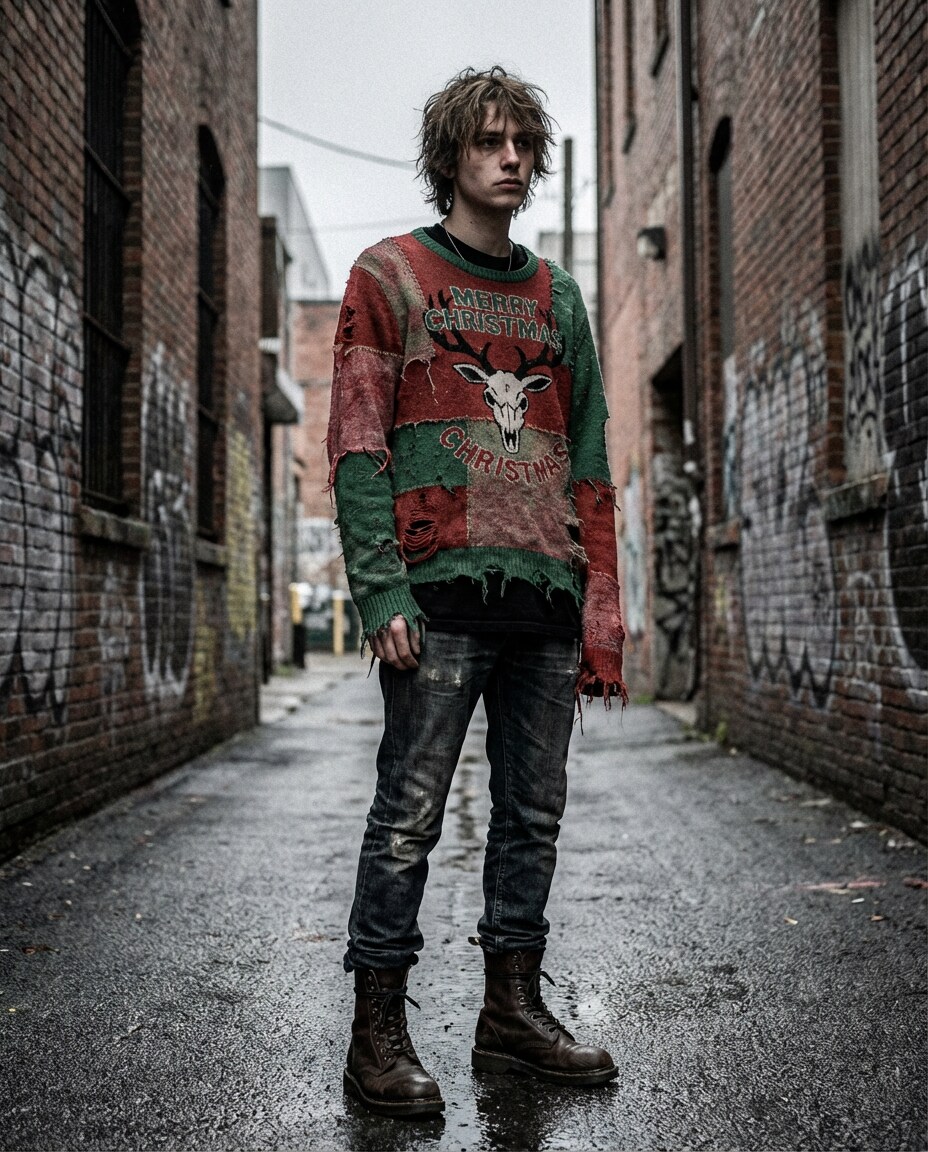 grunge holiday knit photo