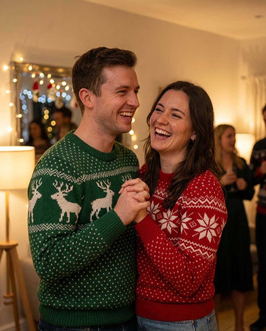 matching couple knit photo