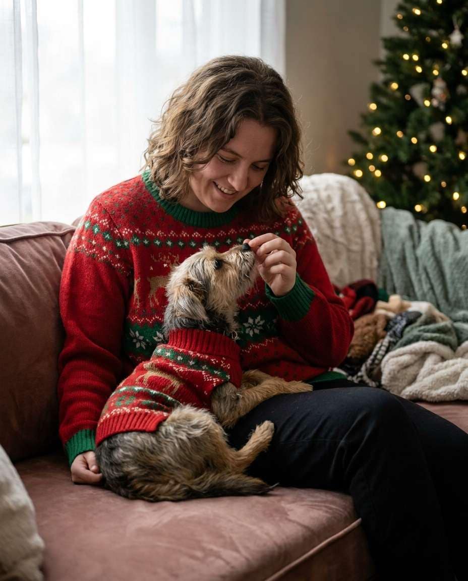 dog and owner sweaters photo
