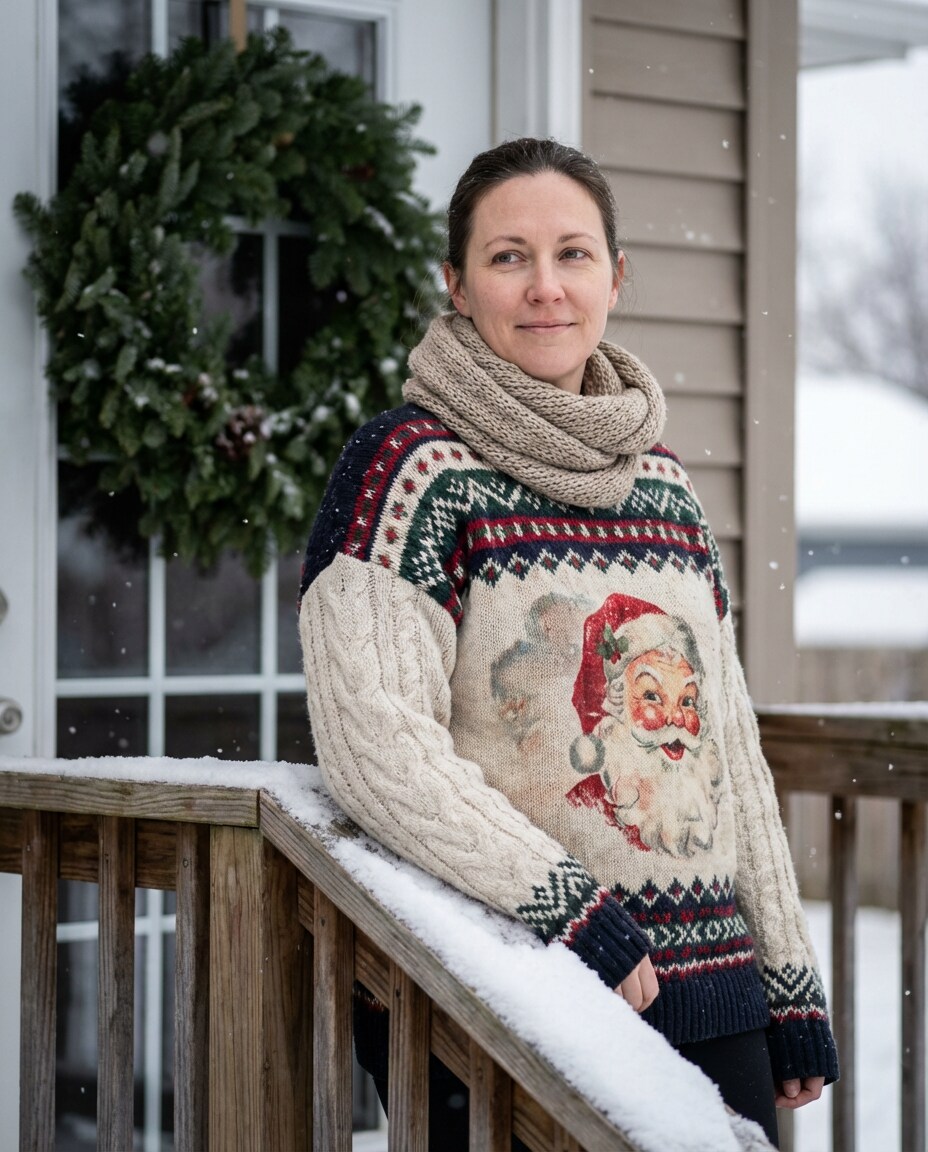 snowy porch moment photo