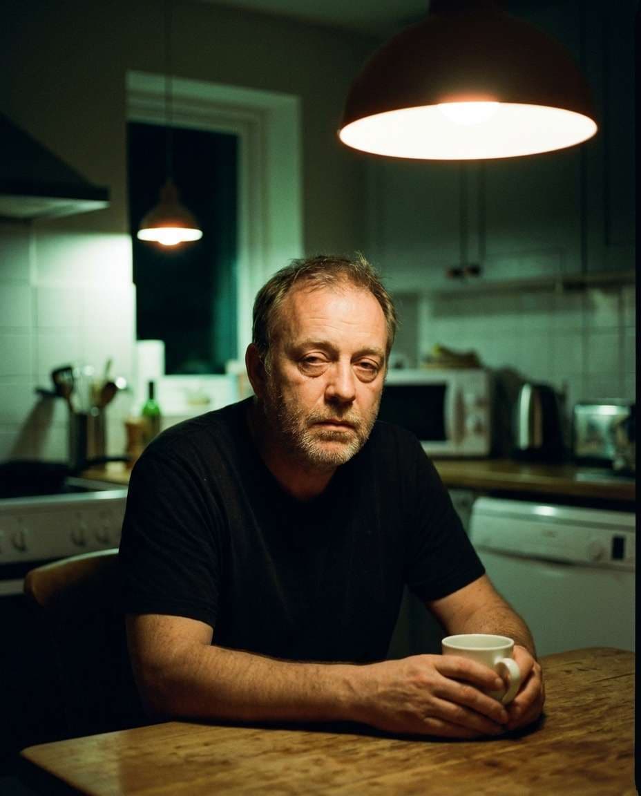 moody kitchen night photo