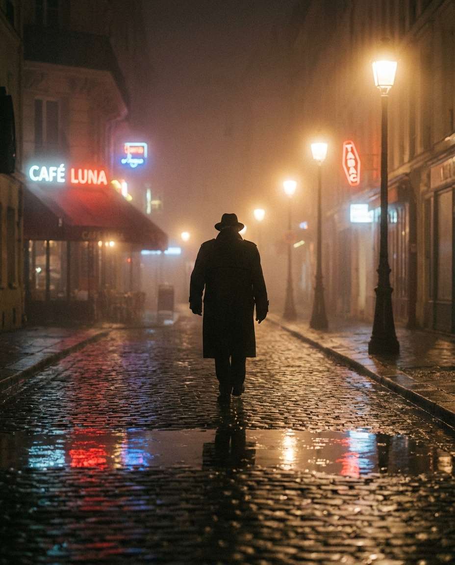 foggy street cinematic photo