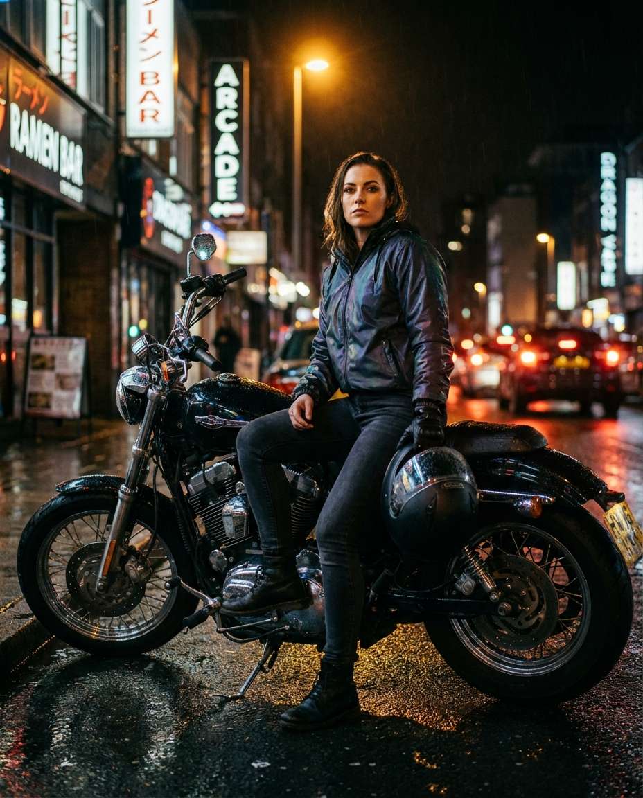 motorbike neon ride photo