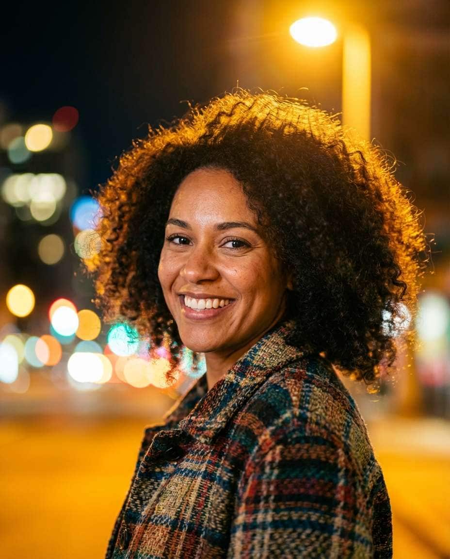 streetlight portrait pop photo