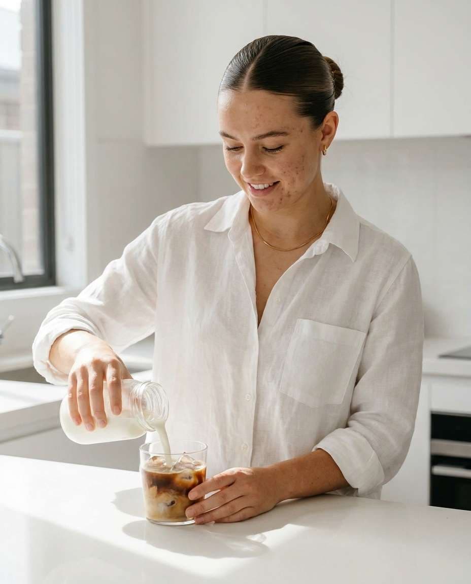 sunlit kitchen coffee photo