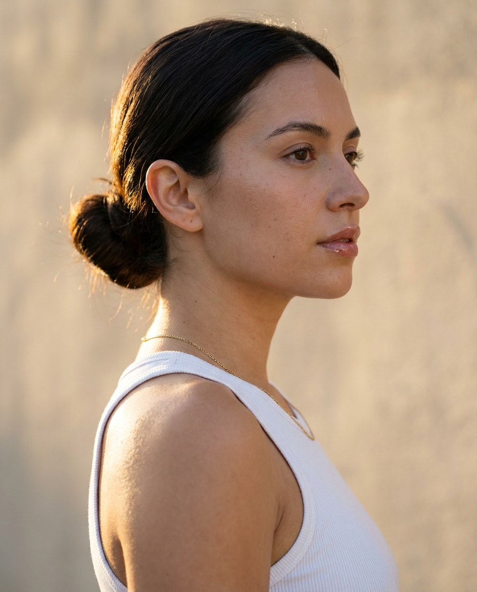 golden hour side profile photo
