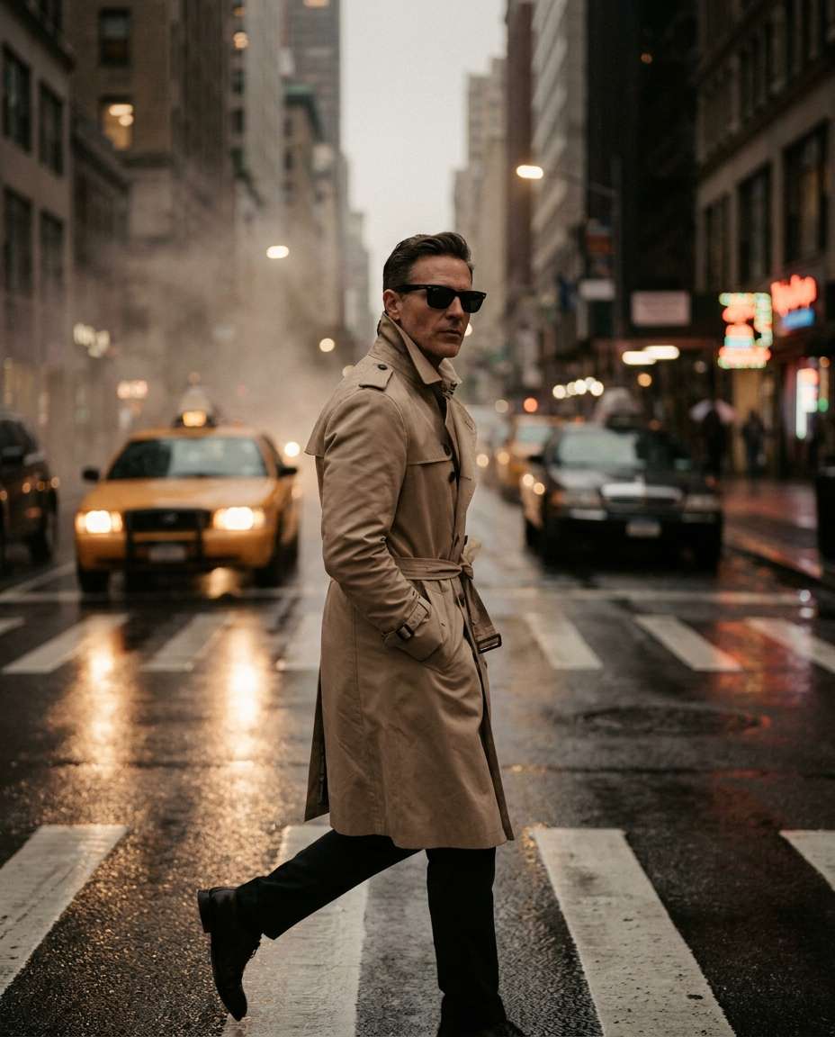 classic noir trench photo